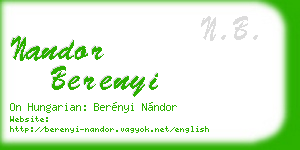 nandor berenyi business card
